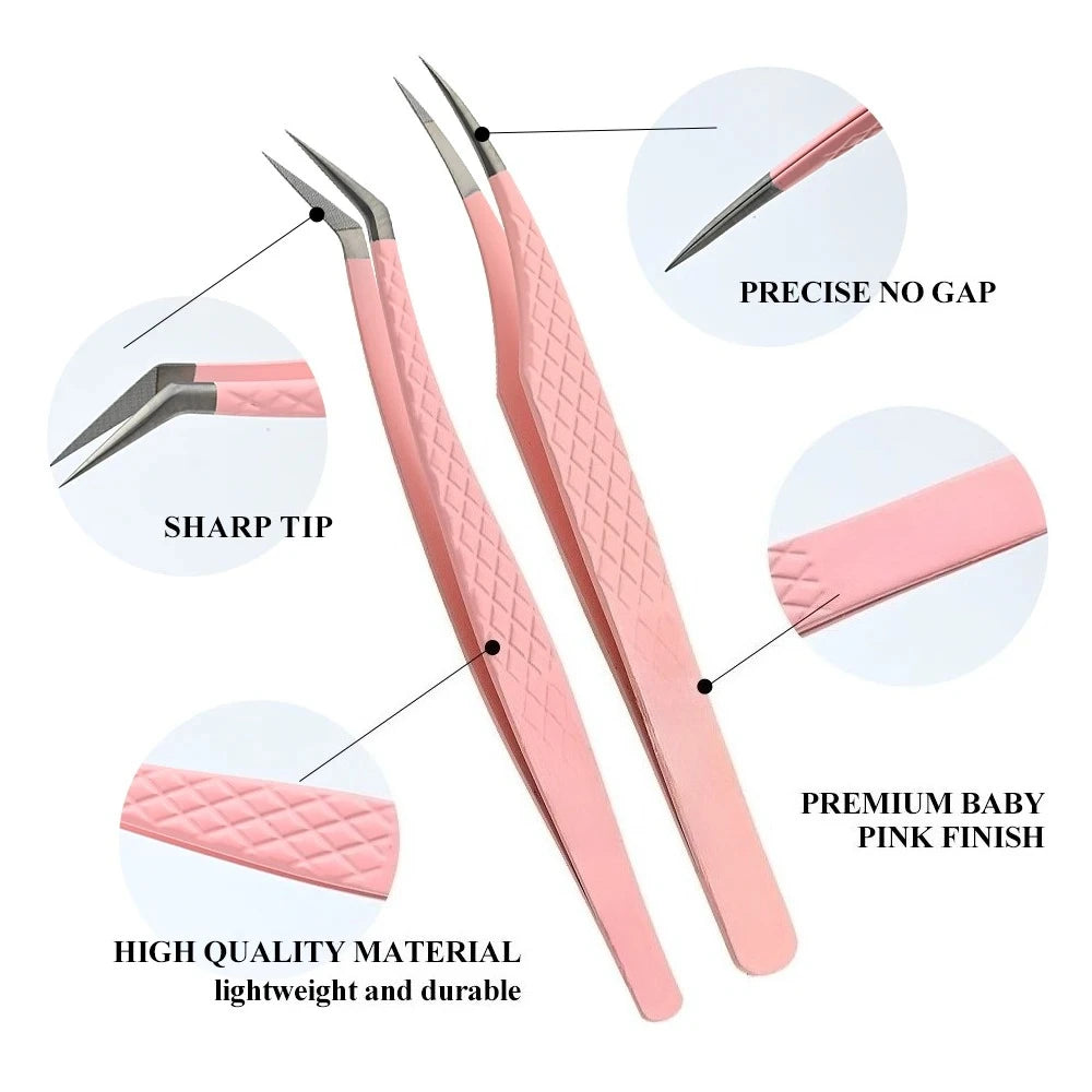 Eyelash extension tweezer volume precise luxury diamond grip 420 stainless steel high quality eyebrow from nagaraku makeup