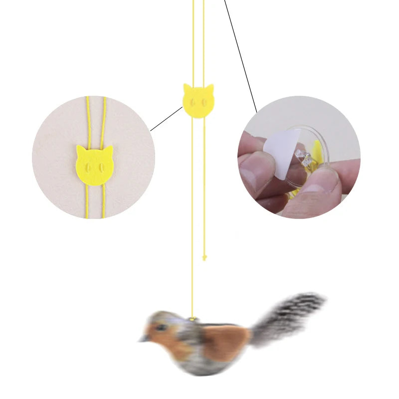 Hot lifelike Bird Vivid Cat Toys Pet Catnip Simulation Molding Cat Teaser with Feather Soft Plush Fabric Toys for Kitten