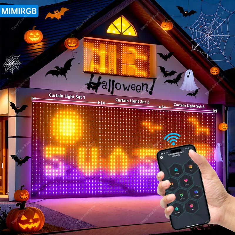 USB Led Smart Curtain Lights Bluetooth App Led String RGB Fairy Lights DIY Music Lights Party Window Curtain Bedroom Decoration