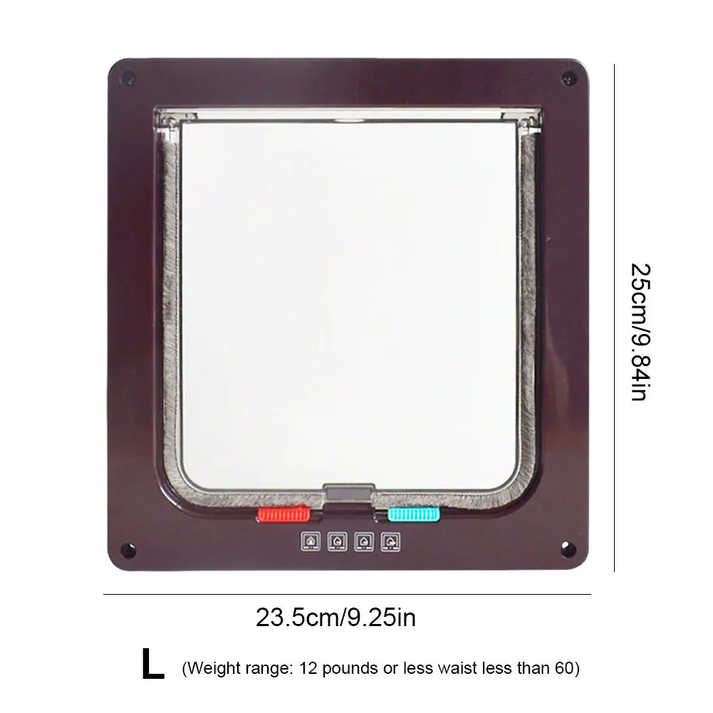 Cat Flap Door with 4 Way Security Lock Puppy Kitten Safety In&out Pet Door Dog Cat Kitten Flap Door Pet Doors and Sliding Door