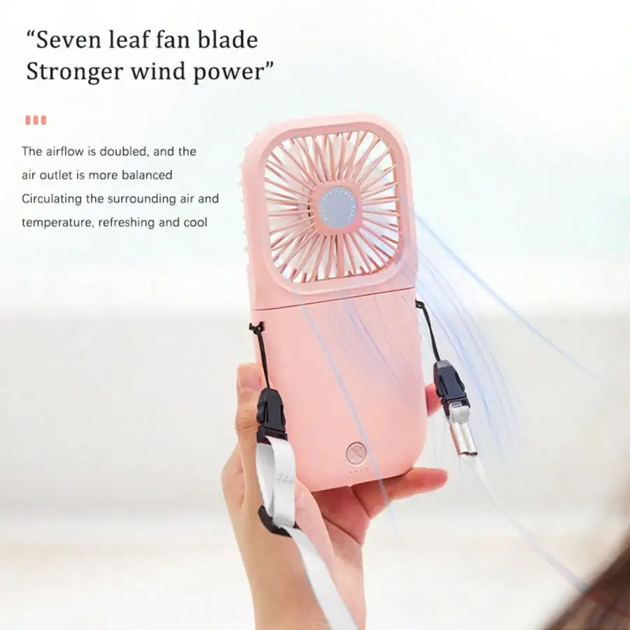 Fashionable Handheld Digital Neck Fan, USB Rechargeable, Mini Fan, Portable Fan, USB Power Bank Fast Charging Desktop Foldable Small Electric Fan, Ideal Companion For Hot Summer