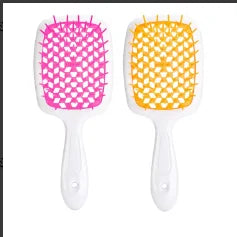 Glossy Hair Comb, Transparent Glossy Hollow Hair Styling Comb, Home Hair Styling Comb, Anti-Static Scalp Massage Comb, Suitable For Dry And Wet Styling, Suitable For Straight And Normal Hair - Ladies Gentle Hair Brush, Back T