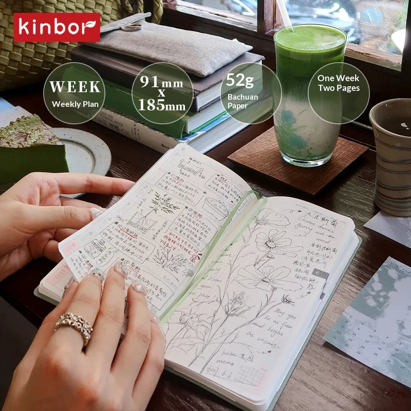 Kinbor 2027 Pocket Weekly Planner Notebook Limited Edition Week Journal Notebook Monthly Yearly Planning Book Travel Recording
