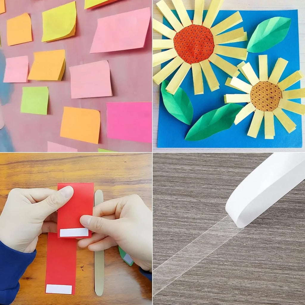 1/4" 2 rolls of double-sided tape, card making, gift wrapping, office, school stationery, household items (width: 6mm)