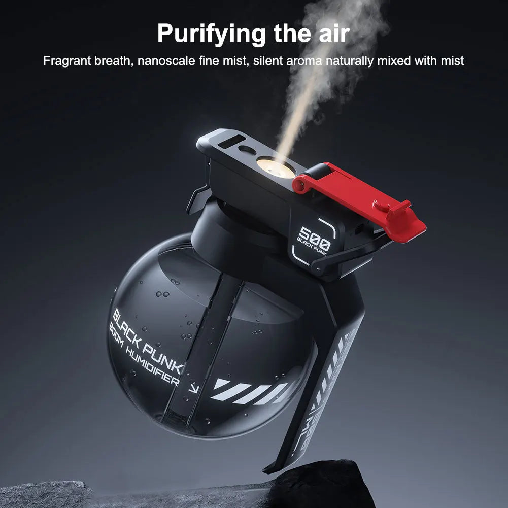 2025 Grenade Air Humidifier Cyberpunk Decorative Essential Oil Diffuser E-sports Desktop Aromatherapy Diffuser for Bedroom Home