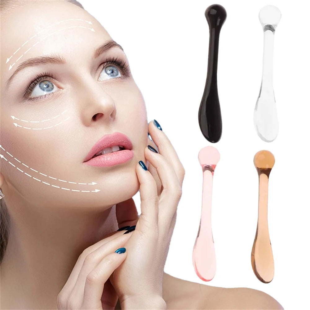 3pcs Acrylic Cosmetic Spatulas Scoop with Bottle Face Cream Mask Mud Mixing Spoon Beauty Tools Absorb Roller Facial Applicator