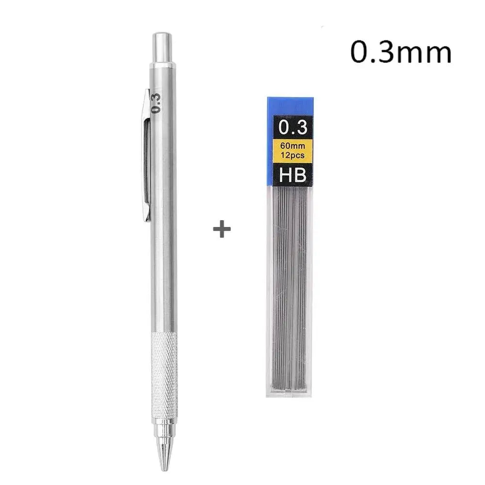 Full Metal Mechanical Pencil 0.3/0.5/0.7/0.9/1.3/2.0mm Replaceable Refills Office & School Art Supplies Drawing Writing Sketchin