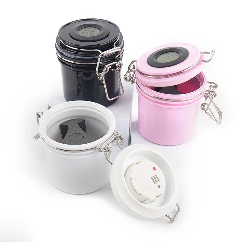 Eyelash Glue Storage Tank With Temperature and Hygrometer Activated Carbon Seal Leak-proof Jar Container Lash Extension Tool
