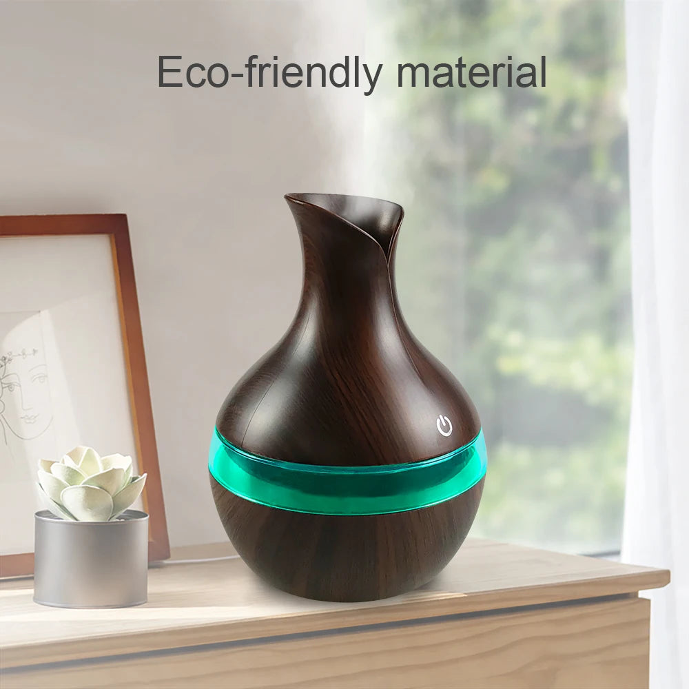 Mini USB Diffuser Air Humidifier with 7-Colors LED night light Aromatherapy Diffuser 300ml Cool Mist Maker for home bedroom