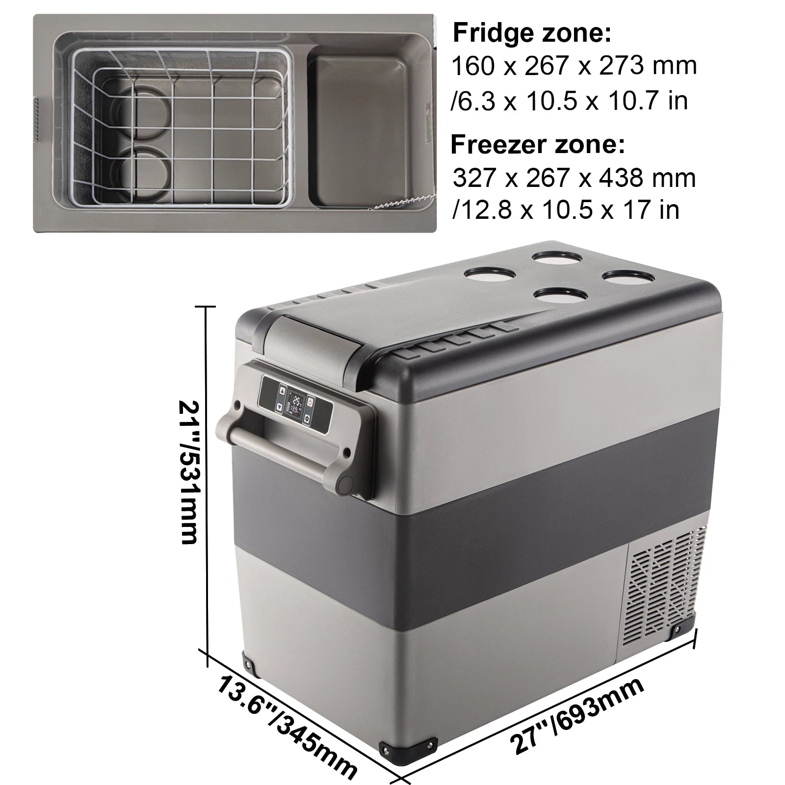 SucceBuy 20L 22L 35L 45L 55L Car Refrigerator Mini Fridge Freezer Portable Compressor Cooler 12/24V DC 110-240V Ice Box