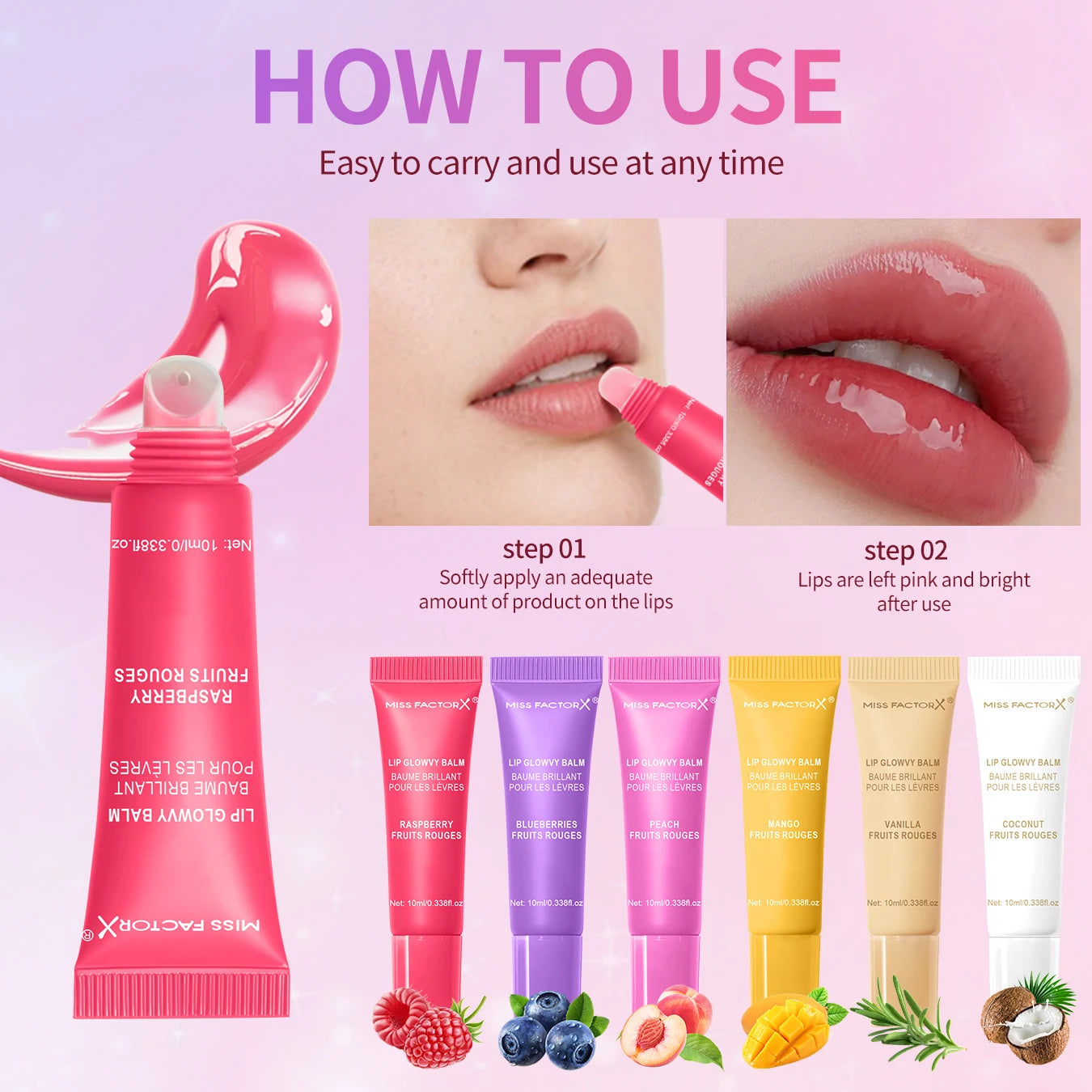 24pcs/box Jelly Lip Gloss - Moisturizing Lip Oil, Cream Texture, Liquid Form, Women's Unique Gift