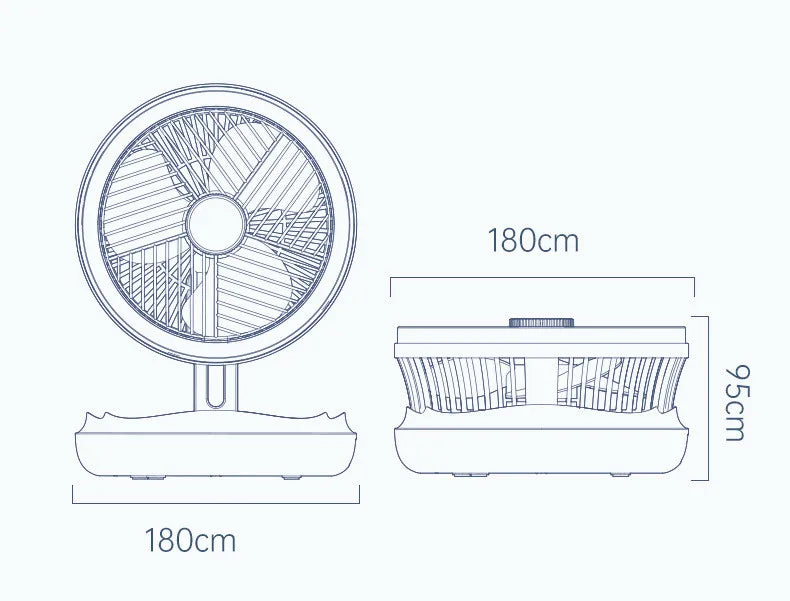 USB Charging Foldable Table Fan Wall Mounted Hanging Ceiling Fan with LED Light 4 Speed Adjustable For Home Room Air Cooler Fan
