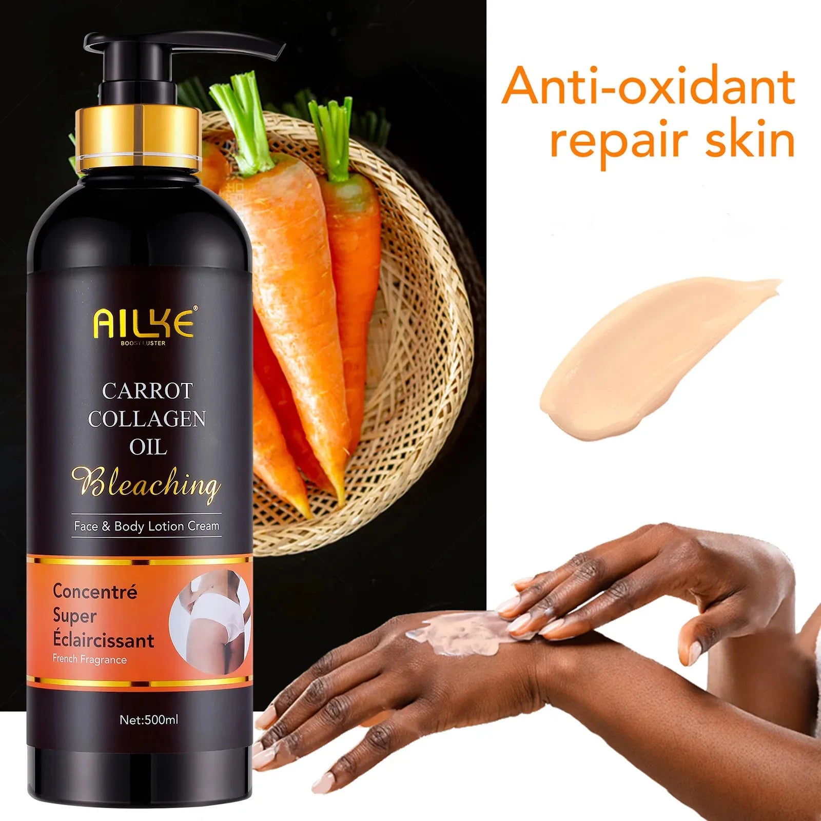 AILKE Whitening Skin Care Kit With Collagen, Natural Carotene, Moisturize, Reduce Dark Spots, Lightening, For All Skin Types