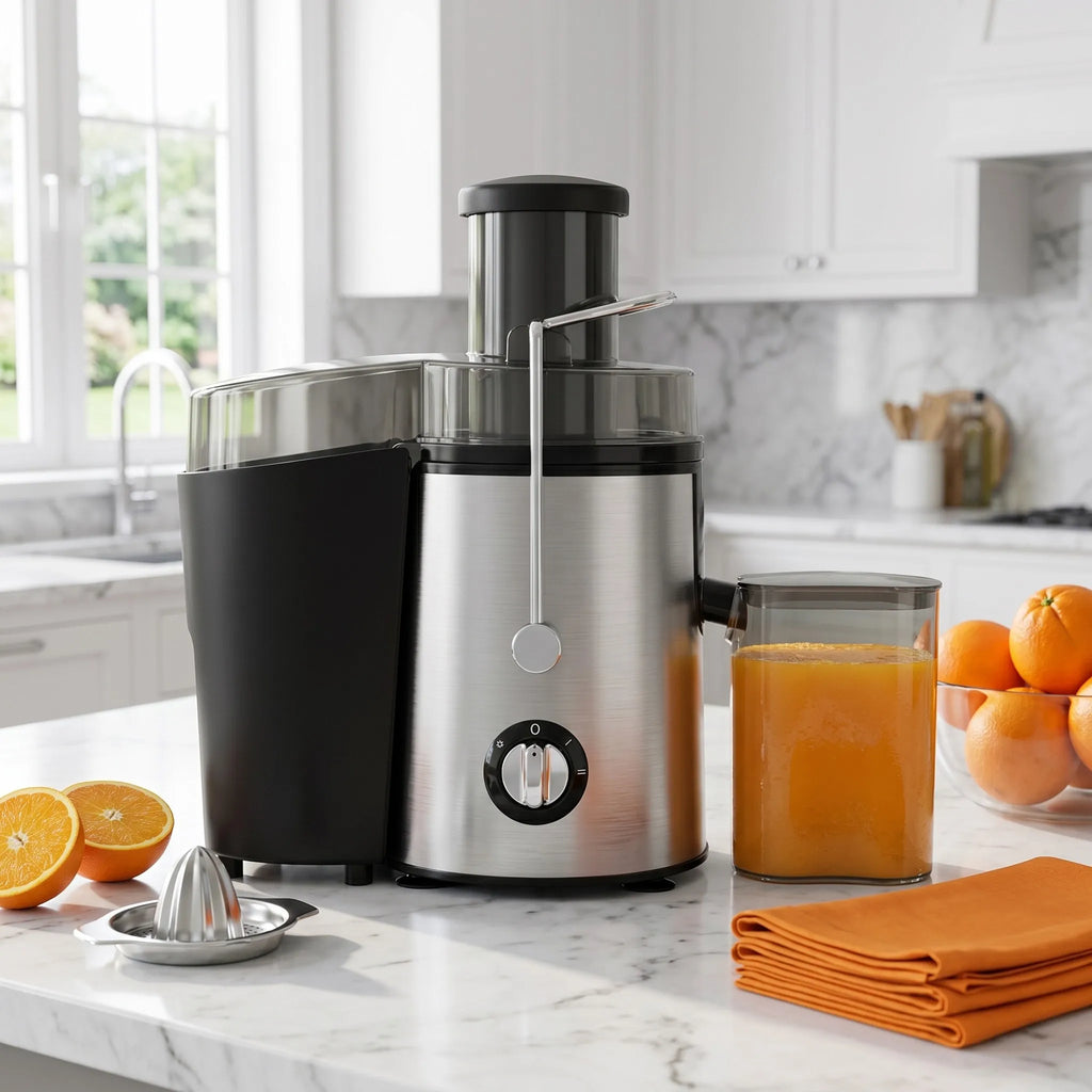 Juicer, 800 Watt Centrifugal Juicer with Wide Mouth 3" Fruit & Vegetable Feed Chute, Easy to Clean, Stainless Steel (Silver)