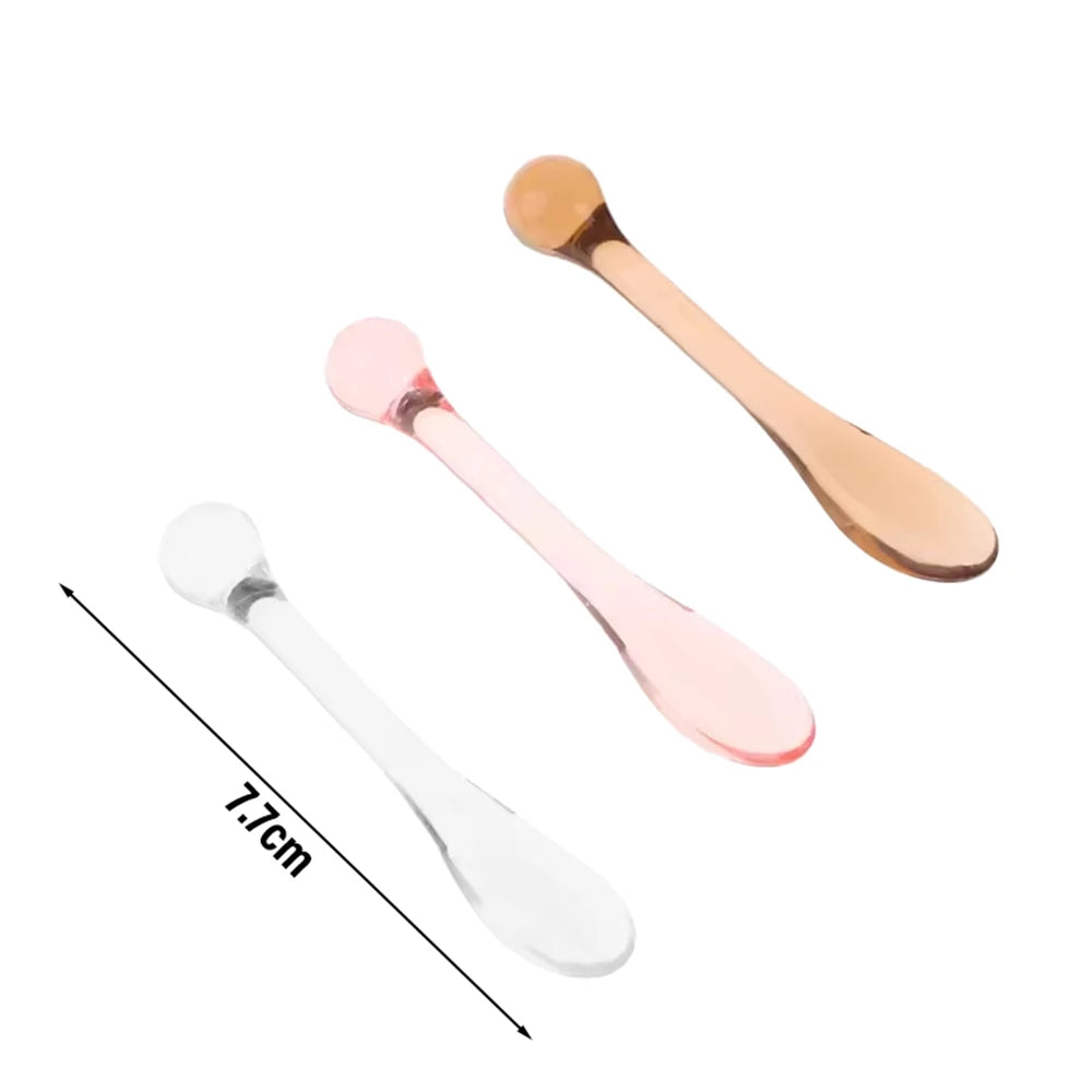 3pcs Acrylic Cosmetic Spatulas Scoop with Bottle Face Cream Mask Mud Mixing Spoon Beauty Tools Absorb Roller Facial Applicator