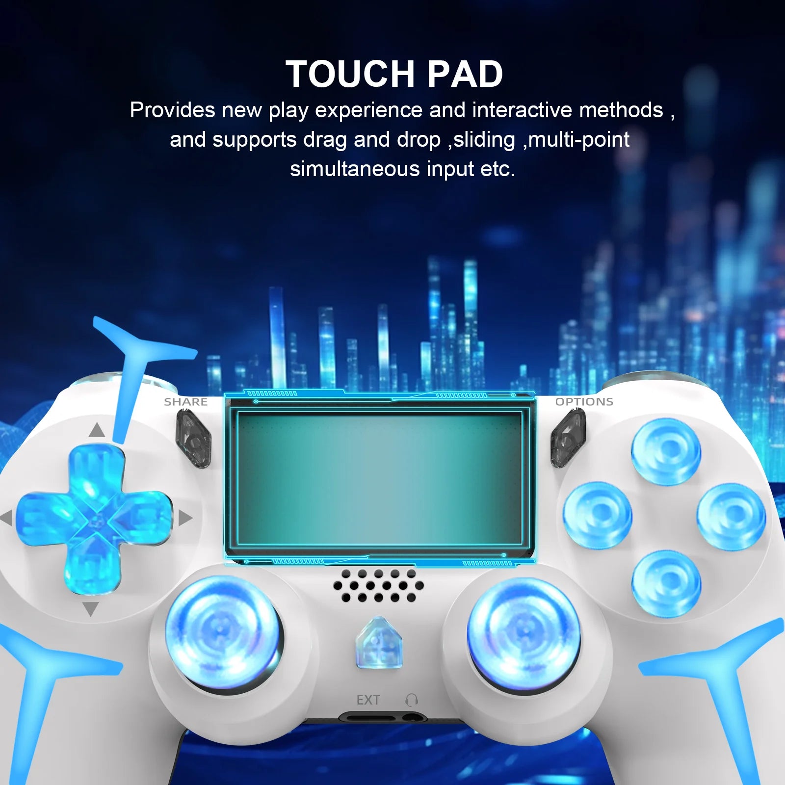 GAMINJA Wireless Gamepad Controller 6-Axis Gyro Dual Vibration Game Handle for PS4 PS3 PC Windows 10 8 7 Joystick Computer Game Accessories