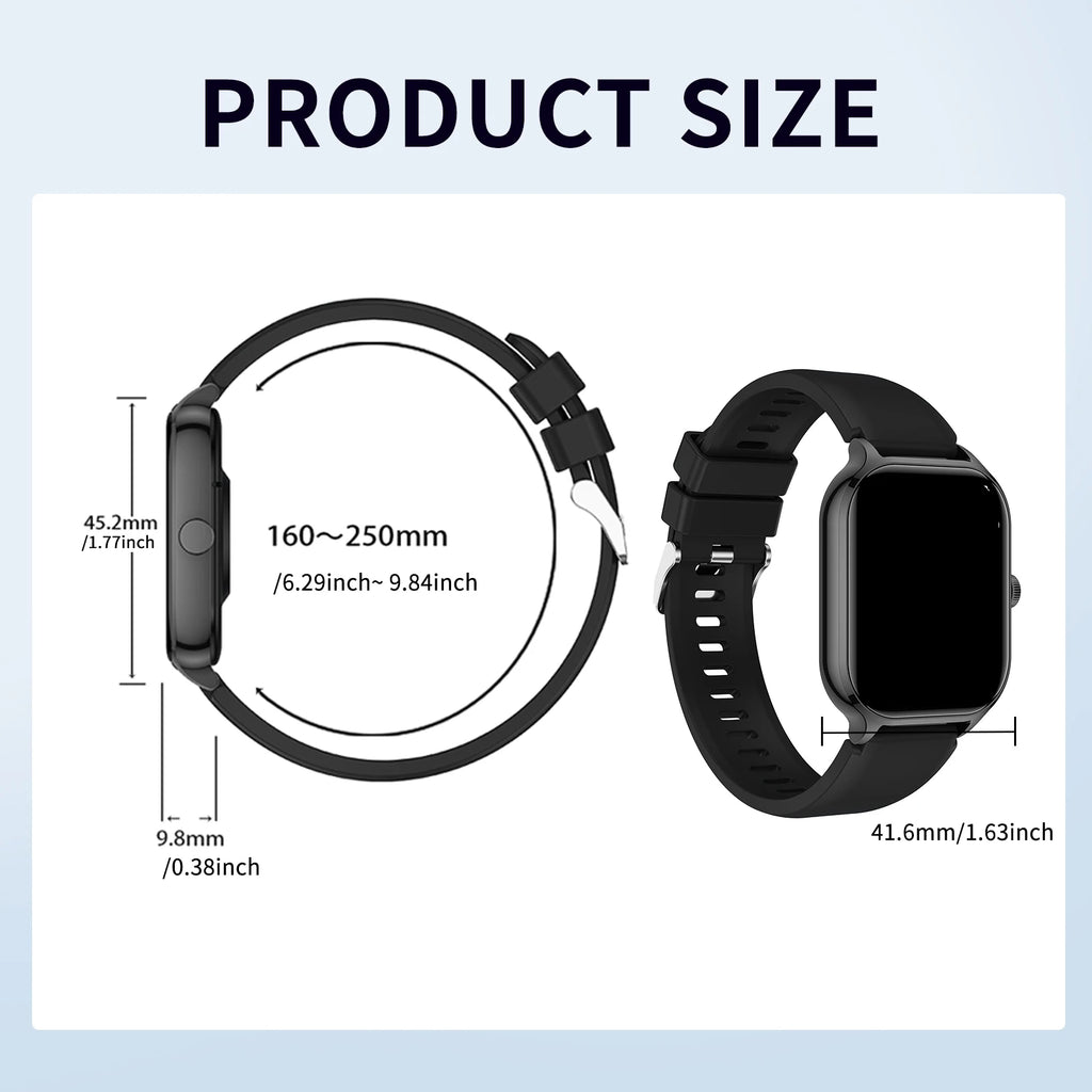 Smart Watch Wireless Calling/Dial Sport Mode Calling Reminder and Rejection Fitness Monitoring for IPhone/Android