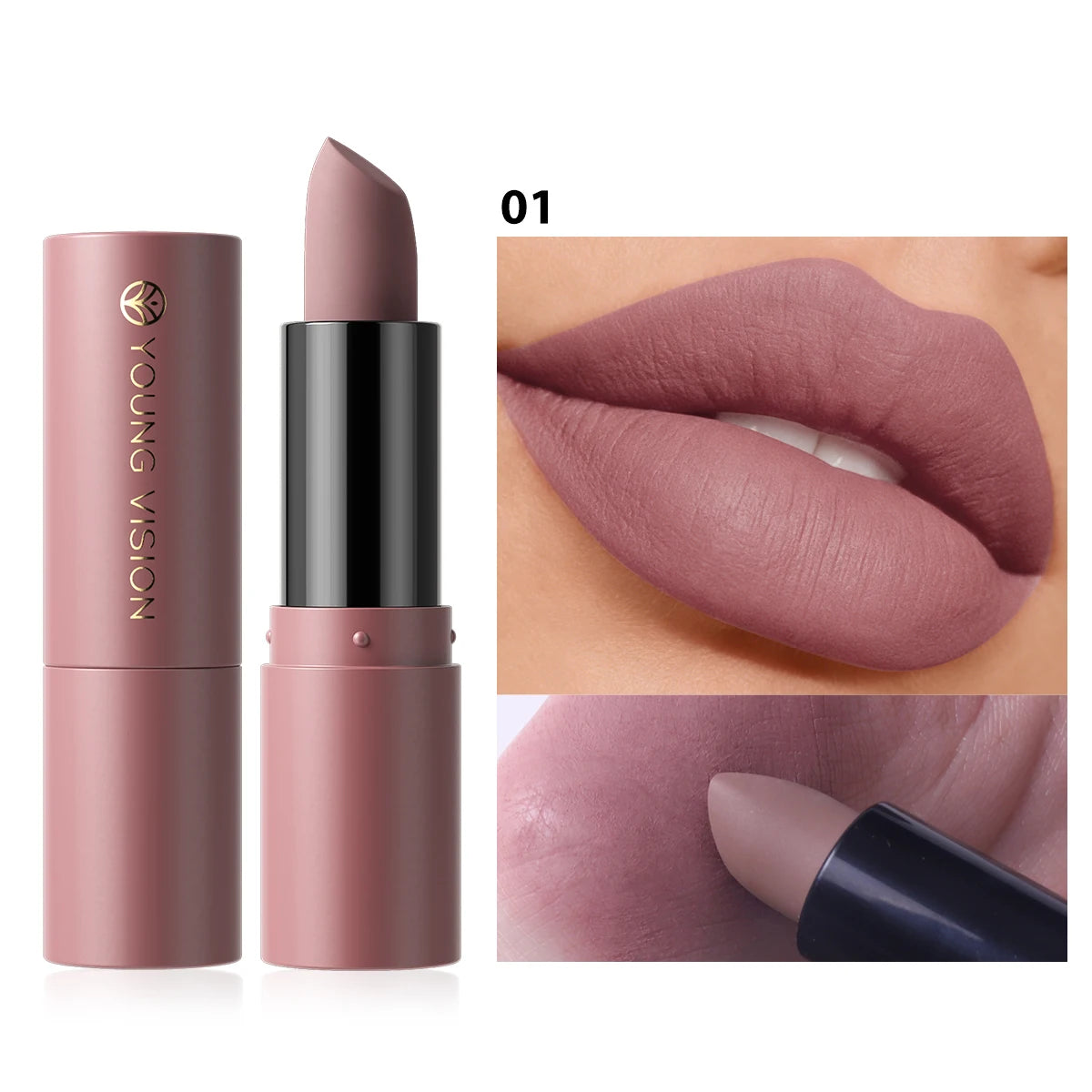 matte lipstick full and rich colors natural moisture comfortable fine and smooth texture long-lasting and easy to apply