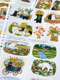 Scenic Cat Washi Tape - Spring Field Design, Full Roll For Planner
