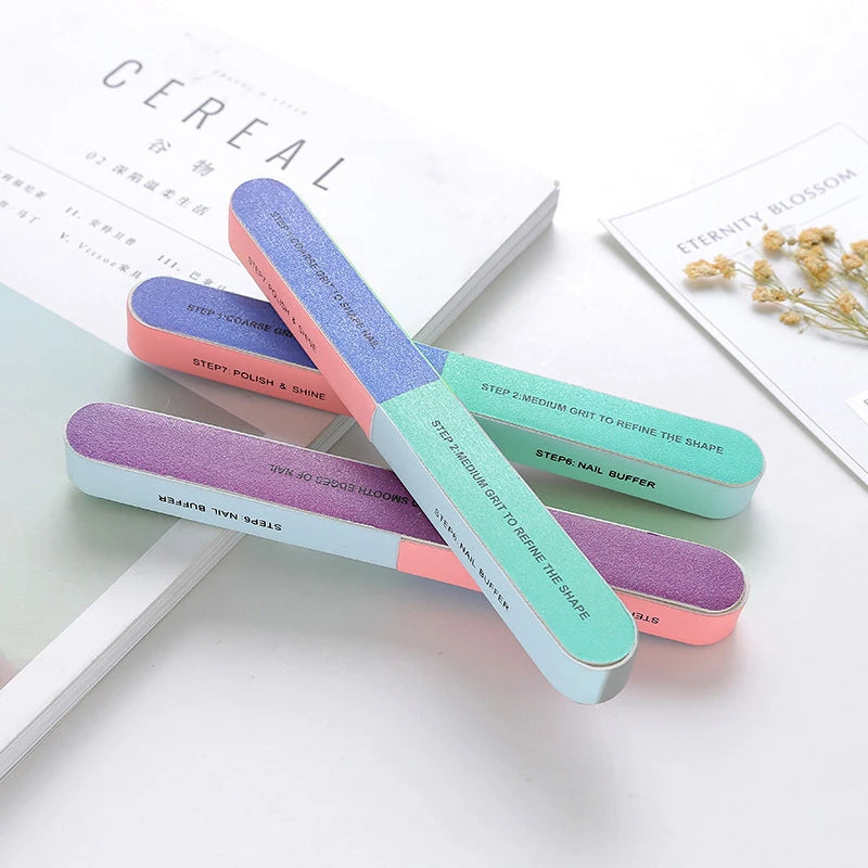 Multi Surface Printed Nail Polishing File 7 Sides Manicure Strip Professional Salon DIY Gel Nail Wholesale Supply