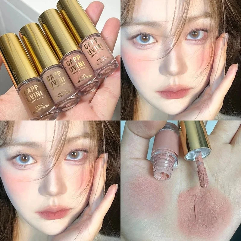 1Pc Nude Matte Liquid Eye Shadow Cream Longlasting Shiny Eyeshadow Shimmer Sequins Glitter Blush Makeup Pallette Comestics