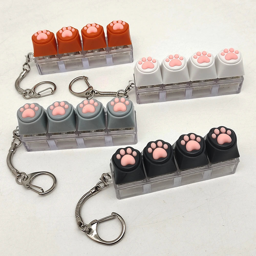 1Pc Silicone Cat Paw Phone Charm Keychain - Soft Squeeze Stress Relief Toy with Lanyard, Cute Backpack Pendant, Fidget Decompression Gift for Teens