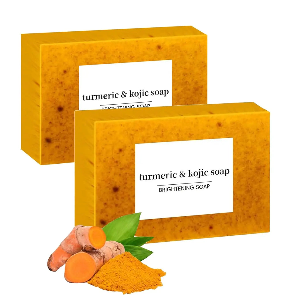 Lemon Turmeric Kojic Soap,Natural Handmade Soapes,Turmeric Soap Bar for Face and Body, Smooth Skin Tumeric Soaps,Deep Cleansing Soaps for Men & Women