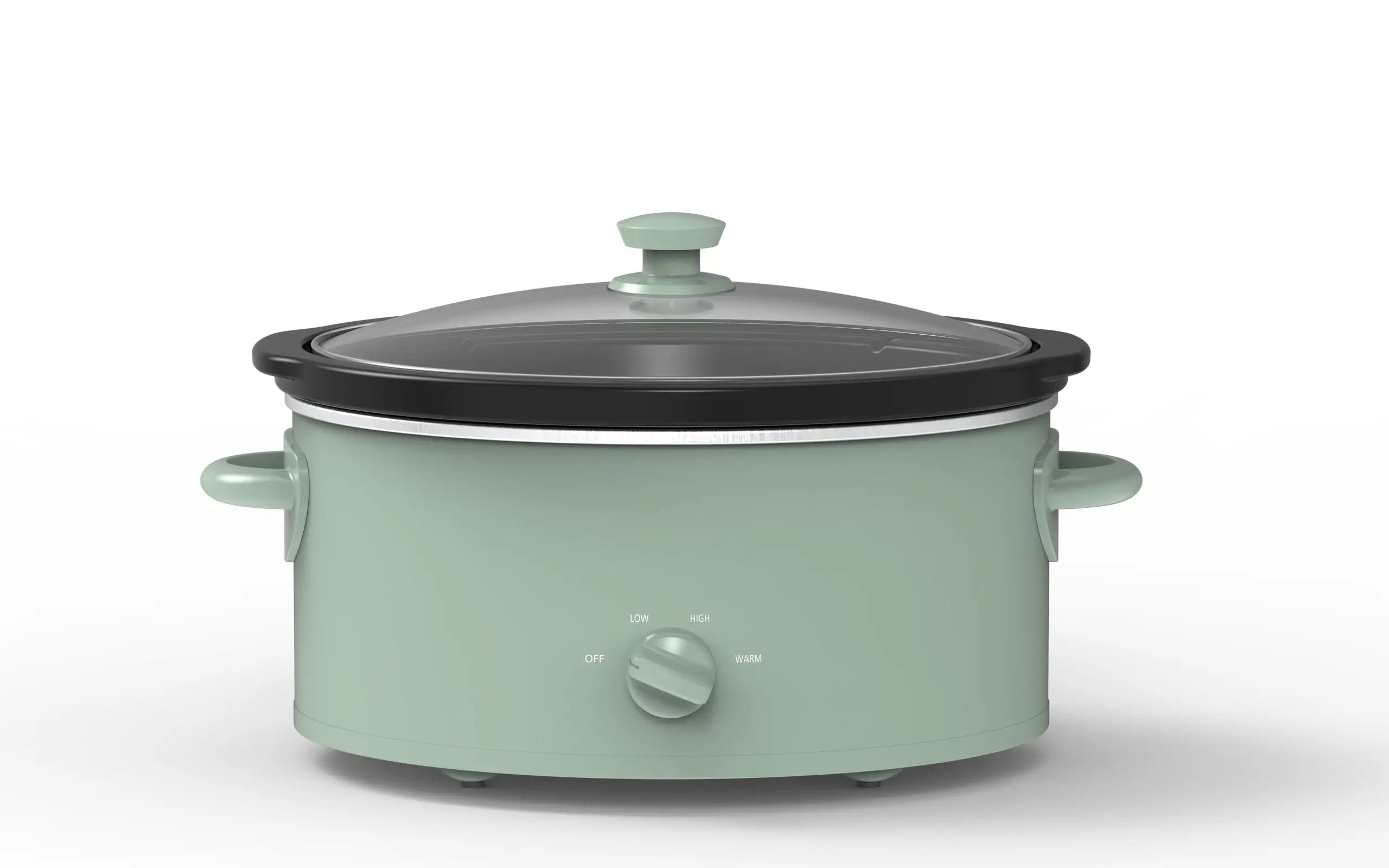 6 Quart Oval Slow Cooker with Stainless Steel Finish and Glass Lid