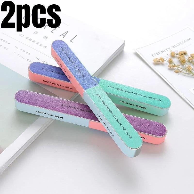 Multi Surface Printed Nail Polishing File 7 Sides Manicure Strip Professional Salon DIY Gel Nail Wholesale Supply