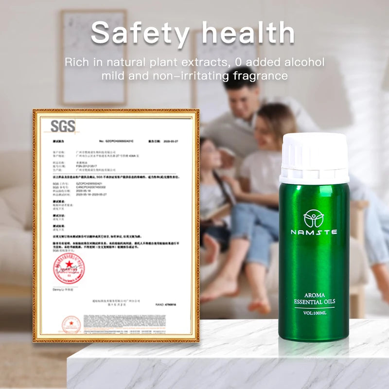 NAMSTE 100ML Perfume Hotel Essential Oil Home Air Freshener Pure Plant Essential Oil Hotel Room Fragrance Diffuser Air Purifier