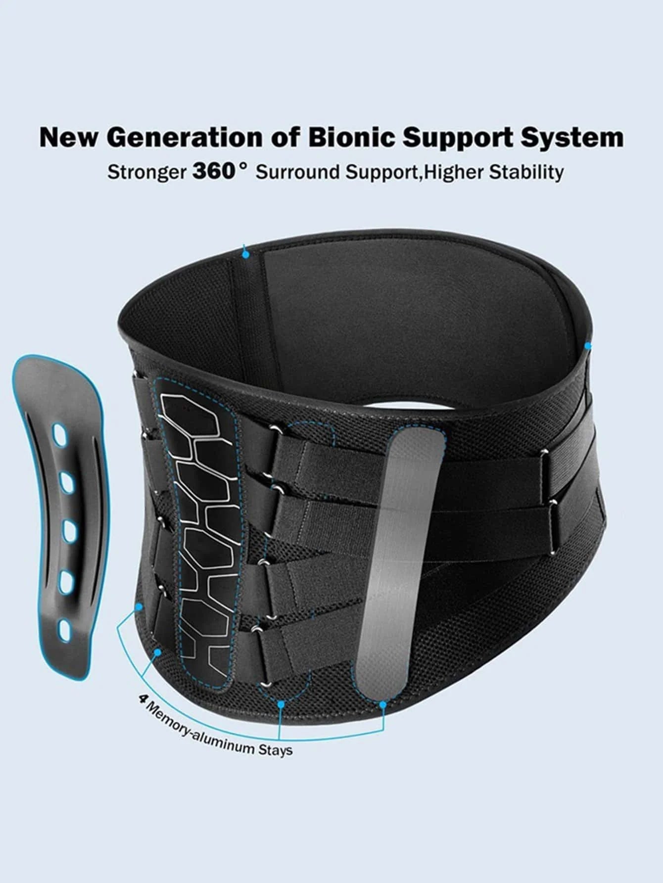 Adjustable Back Support Belt For Men, Multi-Strap Compression Design, Breathable Mesh Waist Shaper, Daily Support