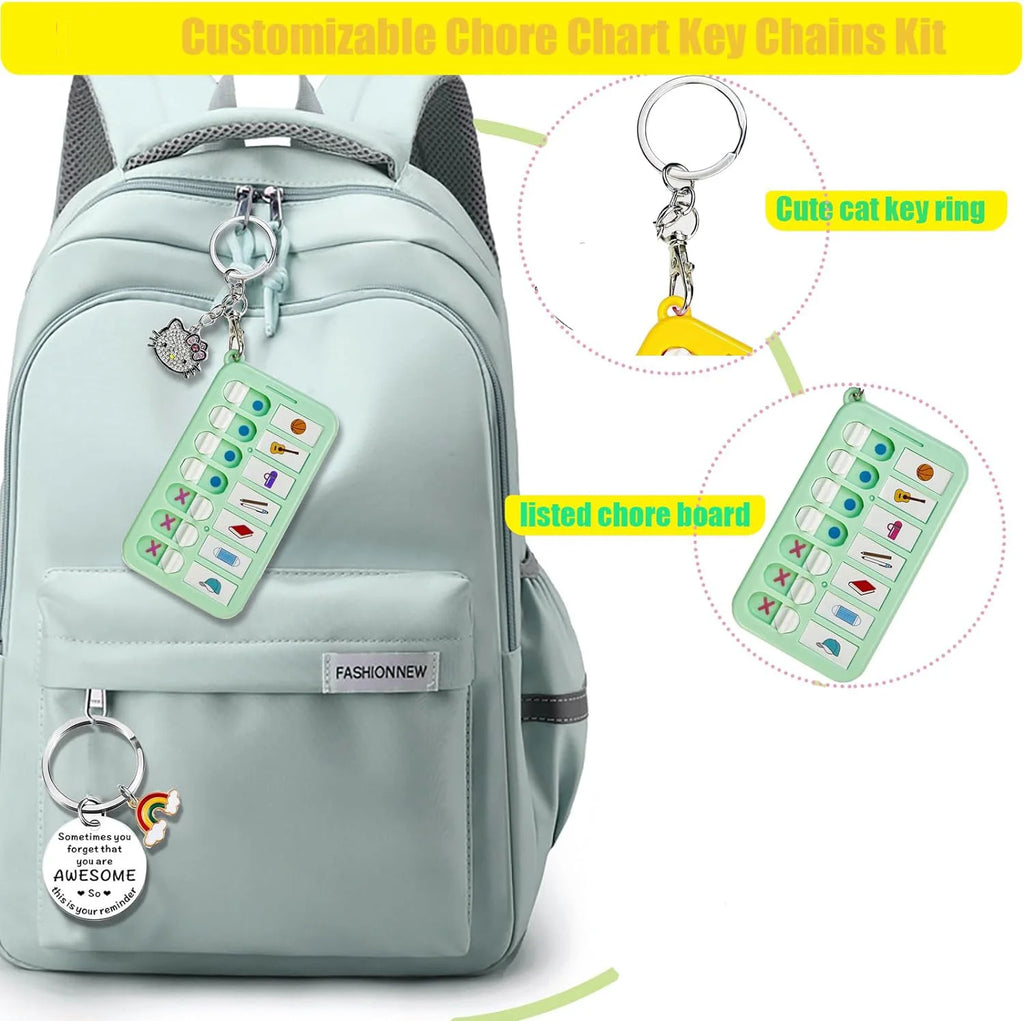 Portable Daily Plan Board Home Chore Chart Keychain Daily Schedule Keyring Chore Chart Key Chain Planner To Do List Chart Board