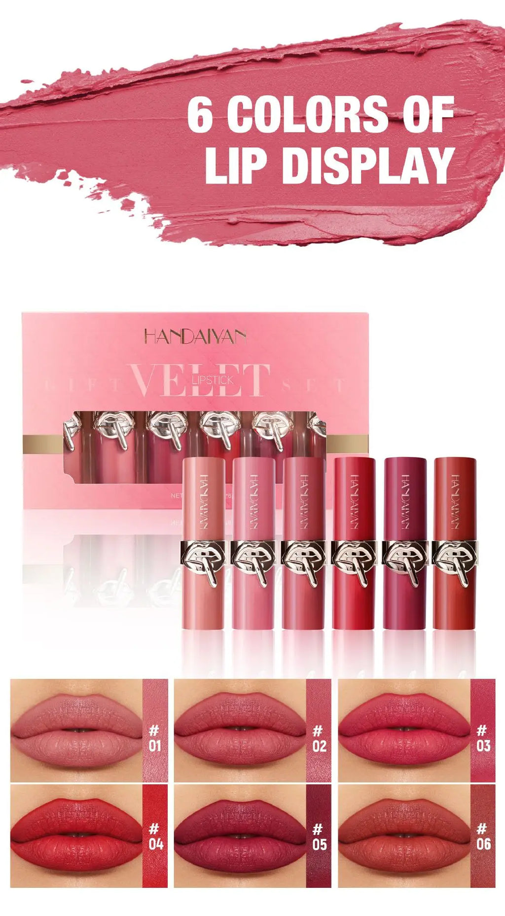Velvet Lipstick Set Waterproof High Pigment Matte Moisturizing Non Fade Long Lasting Nude Red Lip Gloss Sexy Beauty Cosmetic