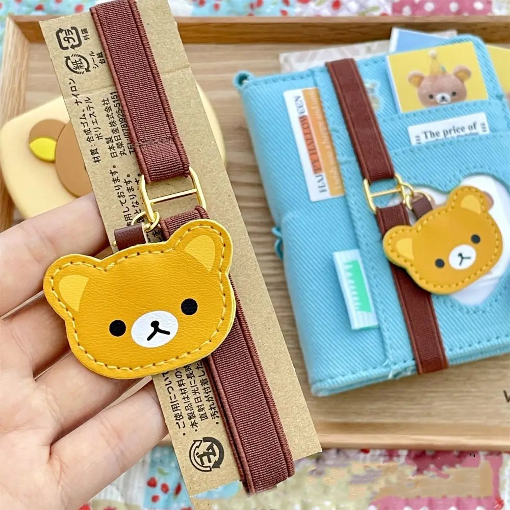 Creative Cartoon Bear Notebook Straps Loose-leaf Notebook Adjustable Elastic Band Binding Rope DIY Decoration