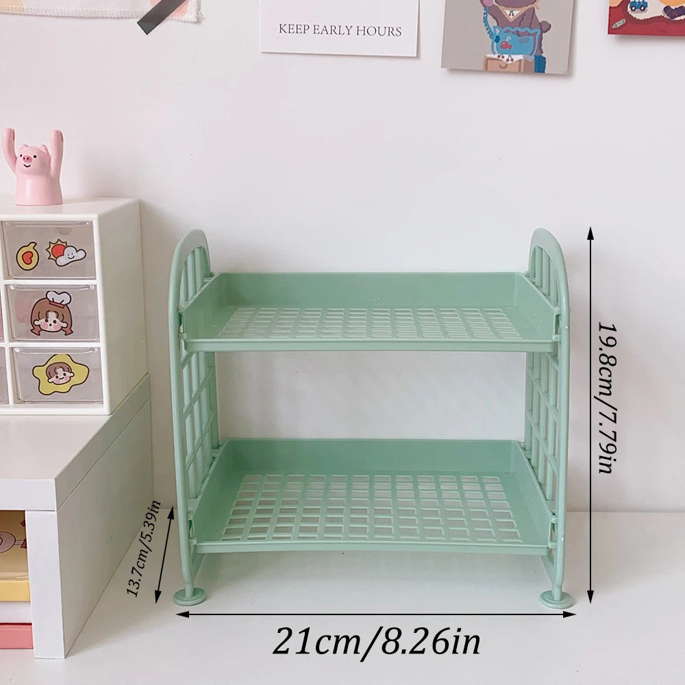 High Appearance Horizontal Desktop Storage Shelf Simple Multi-storey Dormitory Storage Shelf Computer Office Available