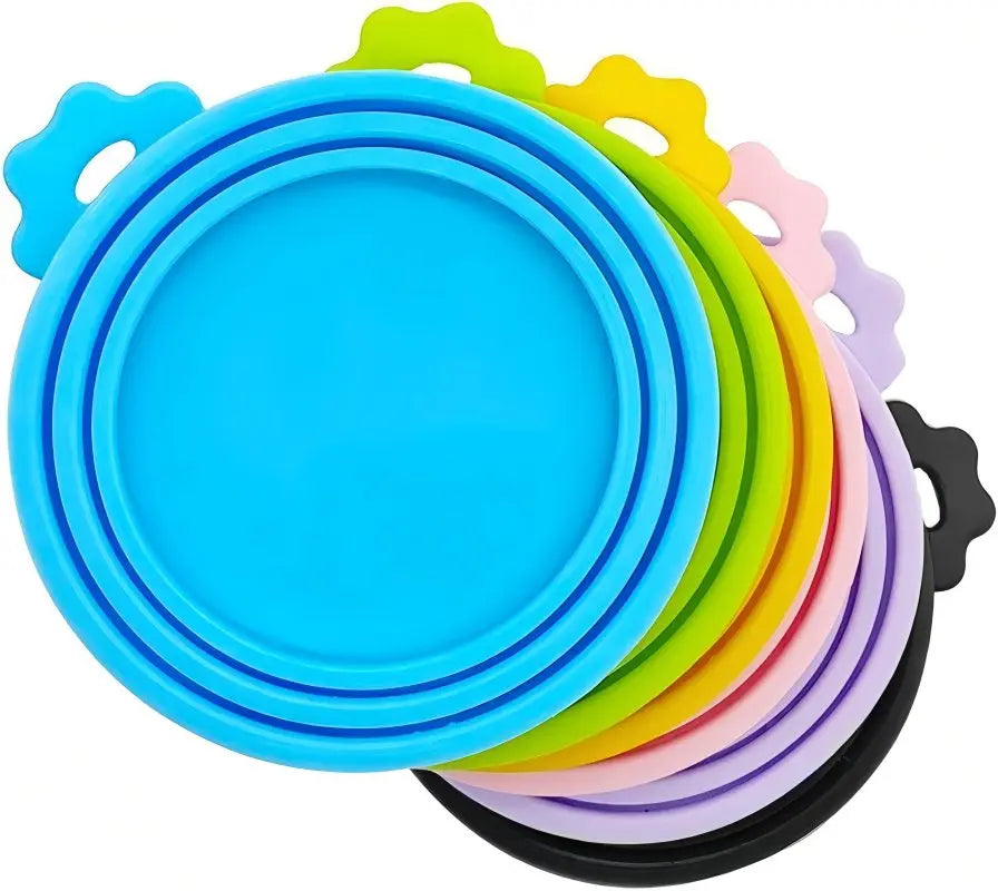 Food-grade silicone pet food lids, reusable, BPA-free, suitable for most cat and dog food tin sizes