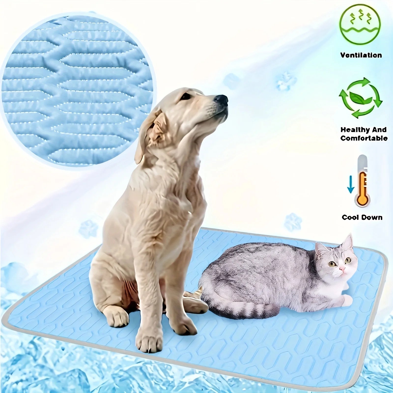2025 UPGRADED ICE-COOl MODEL Summer Pet Cooling Mat Pad And Sleeping Pad Bed for  Small, Medium, and Large Cats & Dogs
