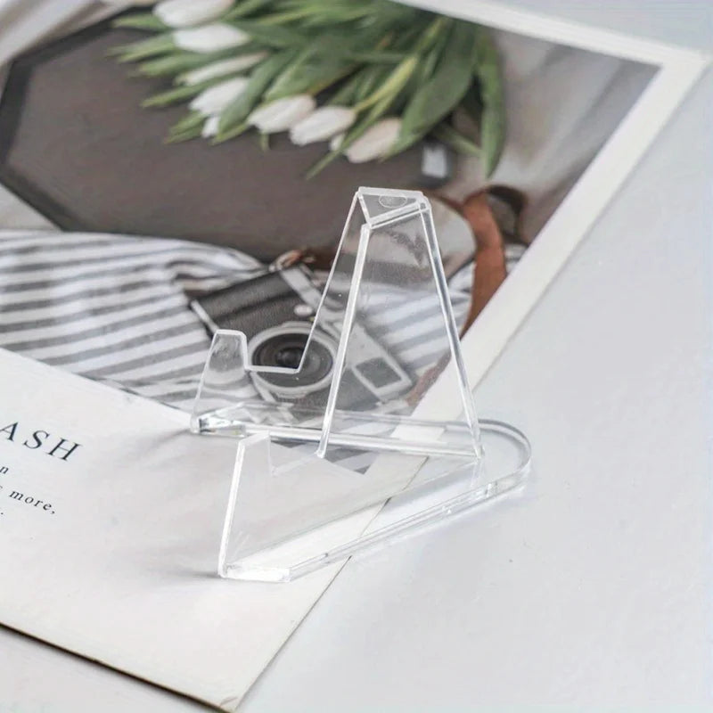 10pcs, Mini Clear Acrylic Easel Stands Coin Display Easel Holder Baseball Sports Card Stands Trading Graded Card Easel Stand