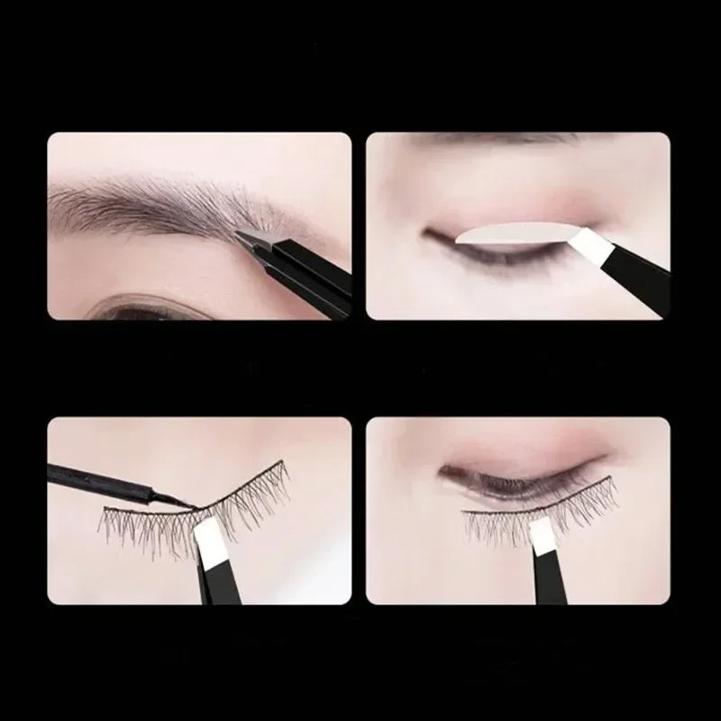 Professional Stainless Steel Precision Tweezer - Slant Tip Hair Plucker for Easy Grooming Brow Clips Removal Makeup Tools
