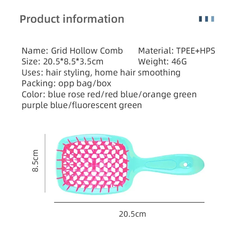 2pc Hair Comb Set Anti Static Scalp Massage Wet Dry Comb Demelante Brush Расчески Hair Styling Comb Salon Barber Brushes Kit