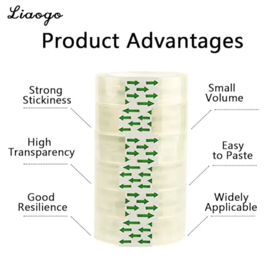 Gift Wrapping Tape for Office Home School: Transparent Refills Clear Polypropylene Crystal Clear 3/4 x 1000 in 1 in Core