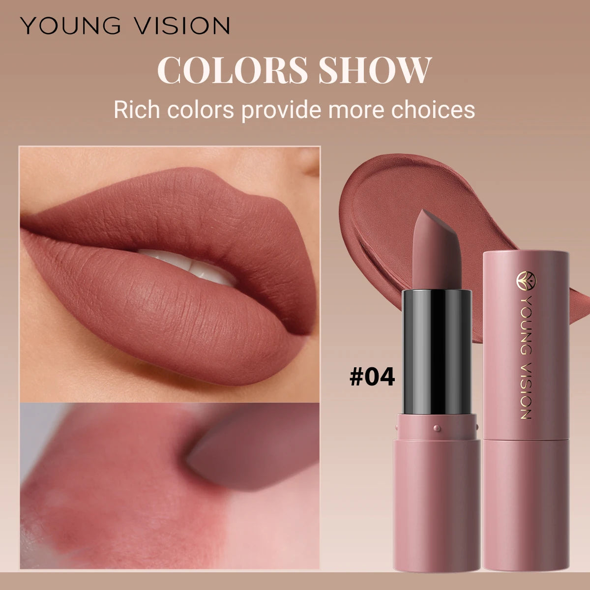 matte lipstick full and rich colors natural moisture comfortable fine and smooth texture long-lasting and easy to apply