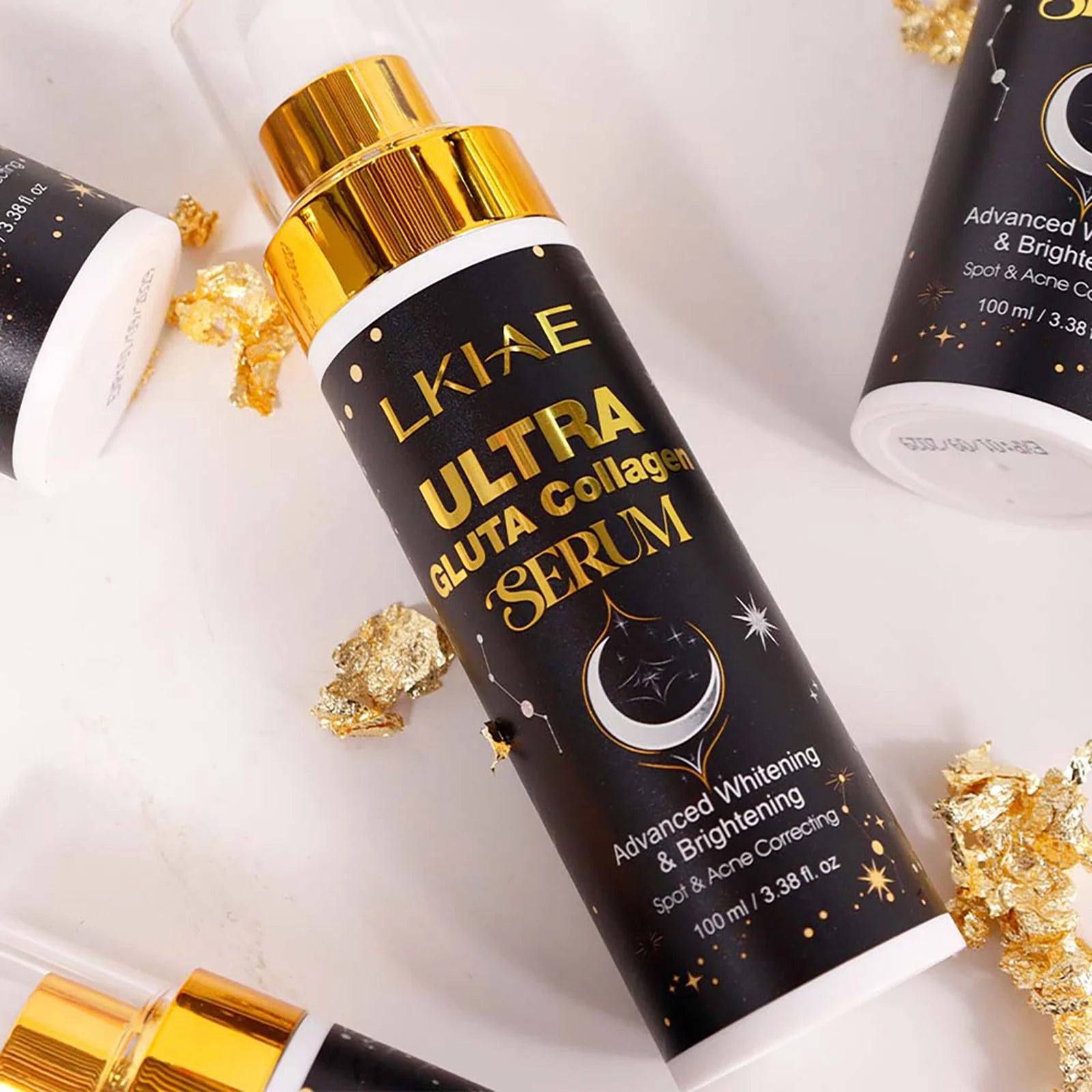 LKIAE Ultra Glutathione Collagen Whitening Serum, Moisturizing, With Licorice, Anti Acne, Dark Spots Essence for Face and Body