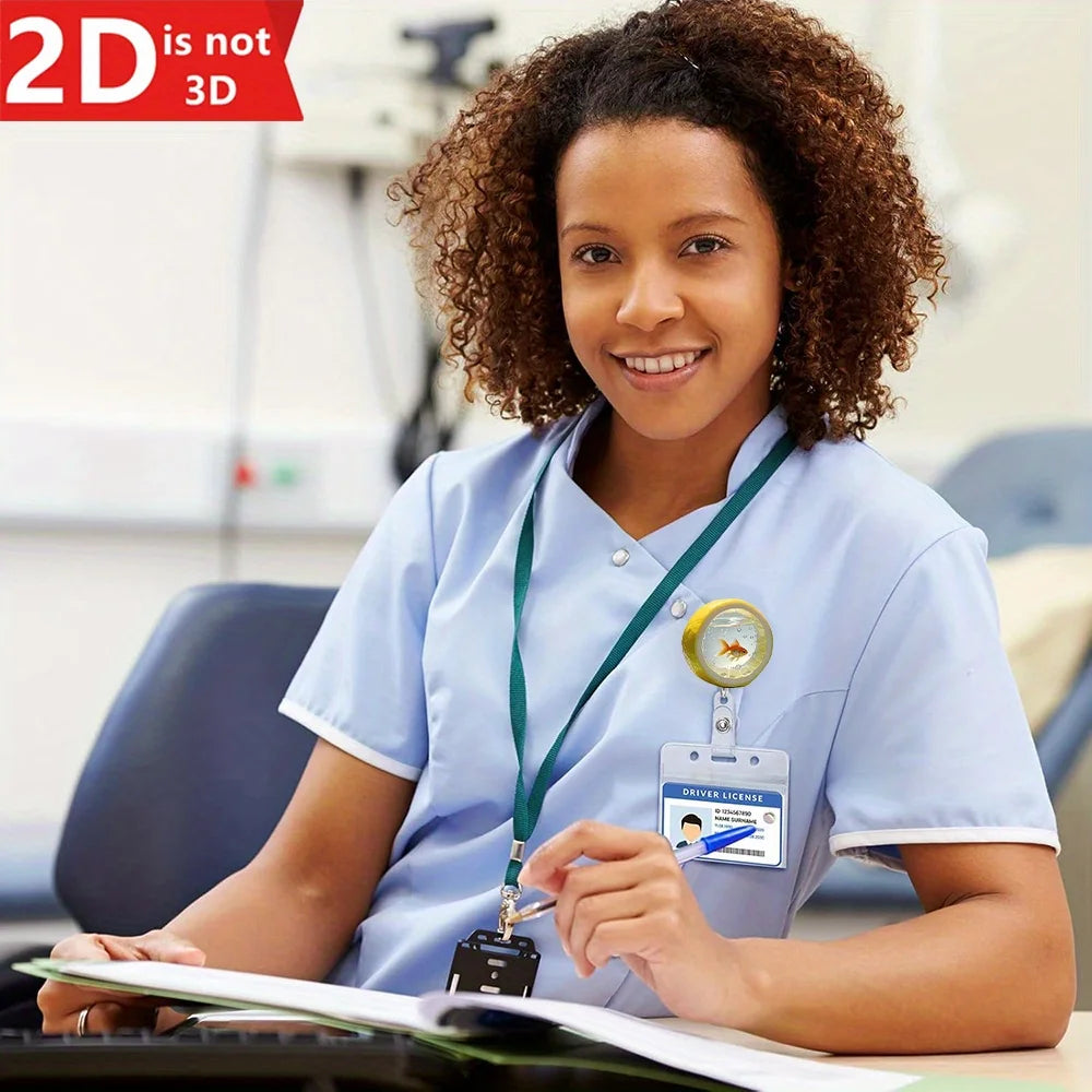 2D Creative Badge Reel - Expandable ID clip for nurses, teachers, and healthcare workers.