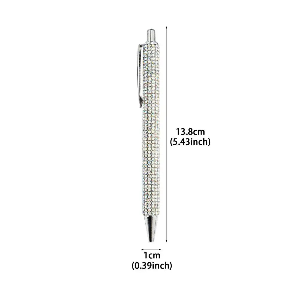Ballpoint Pen Pearl Rhinestone Ballpoint Pen Retractable Ink Rhinestone Pen Luxury Rhinestone Cute Rose Gold Metal Stationery