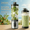 ZHENMI Personal Portable Blender with Digital Auto-Countdown Display, 20oz Leakproof Travel Cup with Guarded 6-Blade for Ice Cru