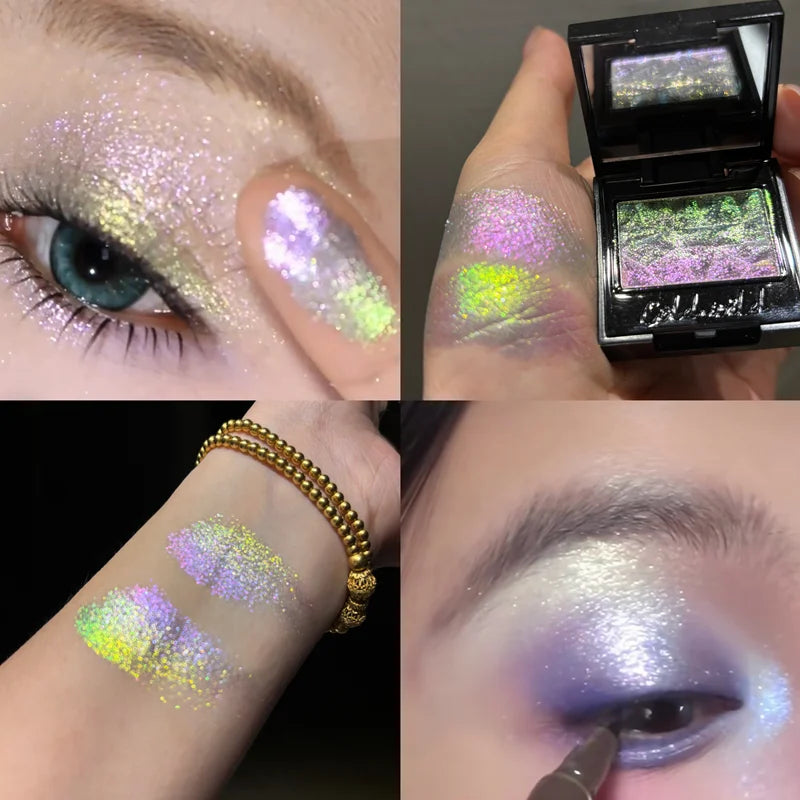 Coldnwild Monochrome Gradual Eye Shadow Chameleon Glitter Highly Pigmented Blue Purple High Concentration Optical Eye Makeup