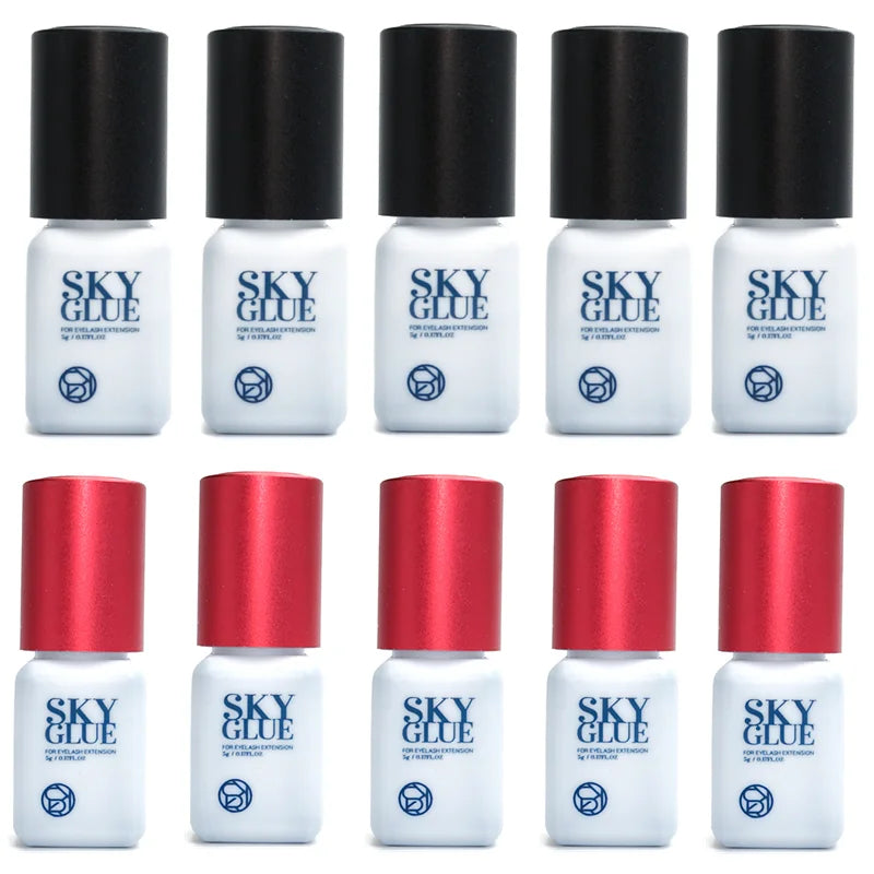 5/10pcs Korea Sky S+ Glue 1s Fast Dry Strong False Eyelash Extension Glue Adhesive Low Smell No Irritation Lash Glue Makeup Tool
