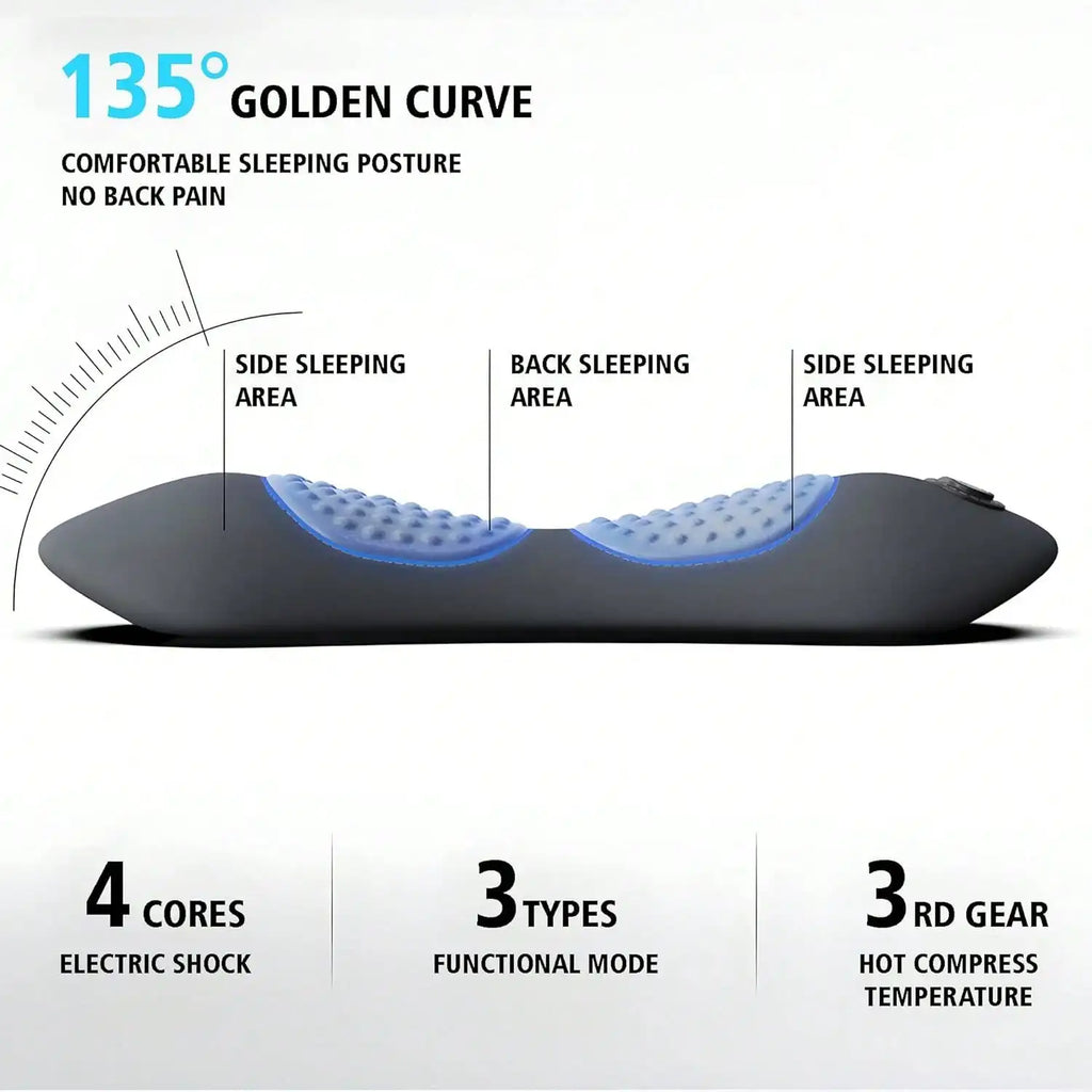 3-In-1 Back & Neck Massager With Heating, Vibration & Air Compression - Back Support Pillow, Ideal Gifts For Parents Home/Office