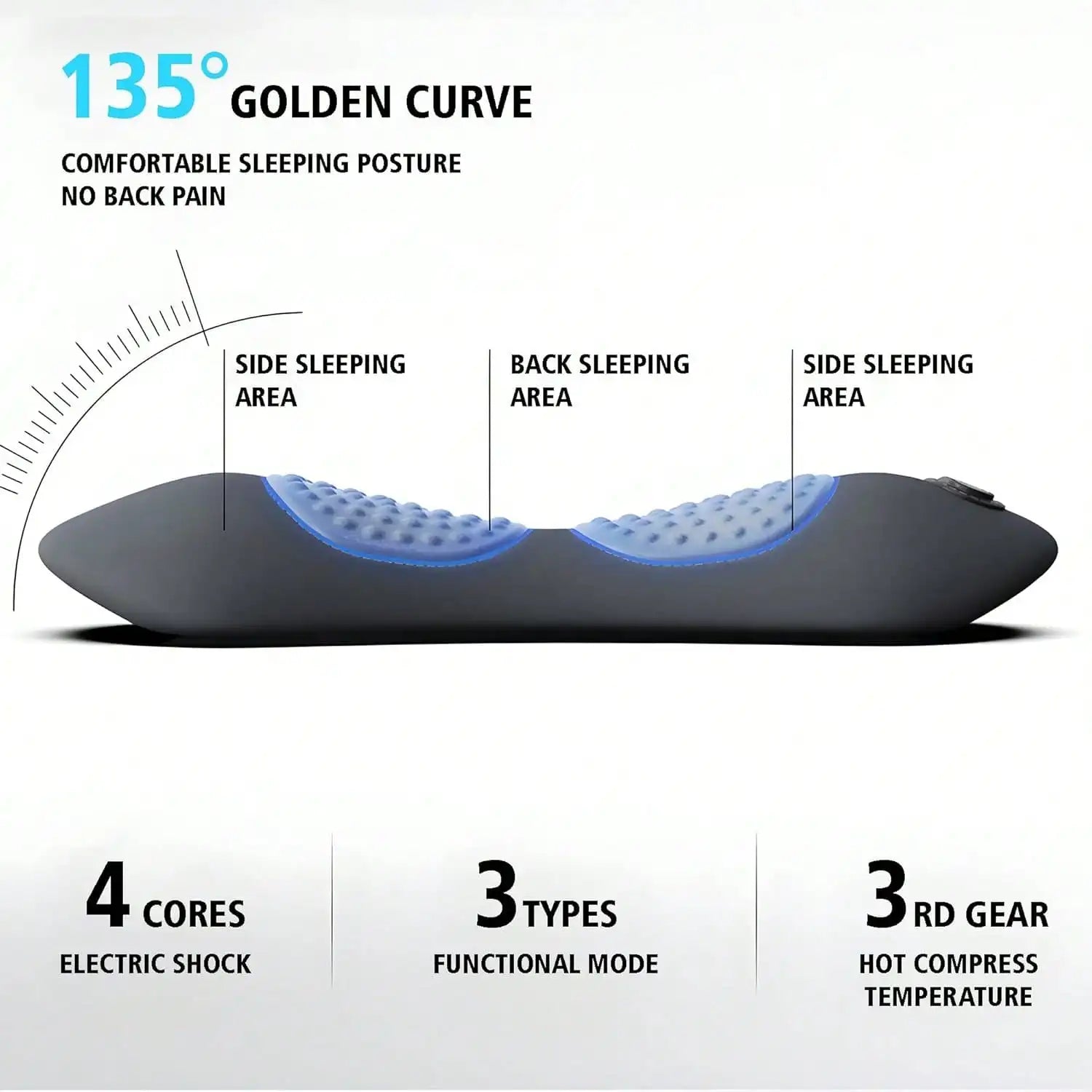 3-In-1 Back & Neck Massager With Heating, Vibration & Air Compression - Back Support Pillow, Ideal Gifts For Parents Home/Office